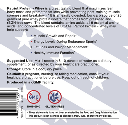 Patriot Performance- Patriot Protein Whey